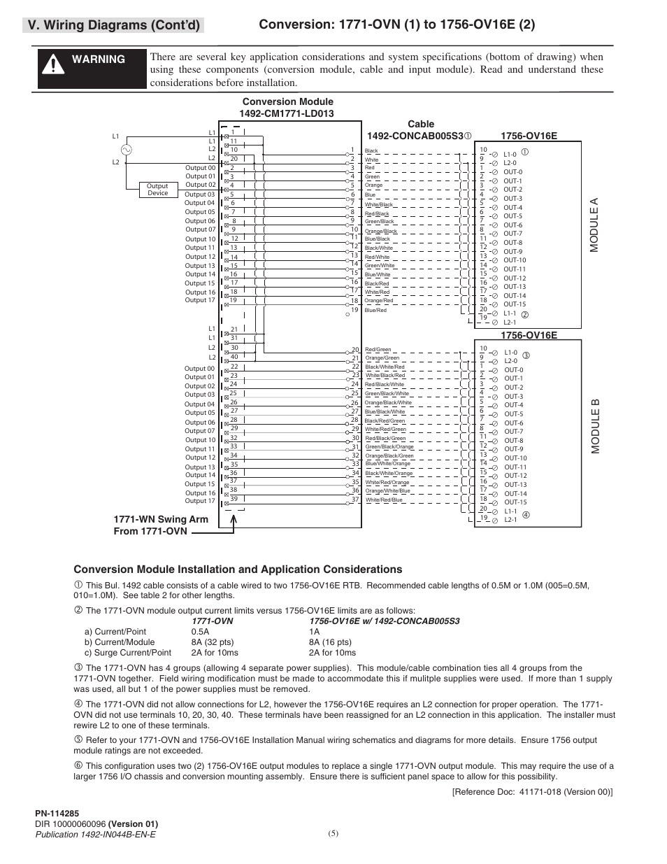 V. wiring diagrams (cont’d) | Rockwell Automation 1492-CM1771-LD0013F Field Wire Conversion Module User Manual | Page 5 / 6