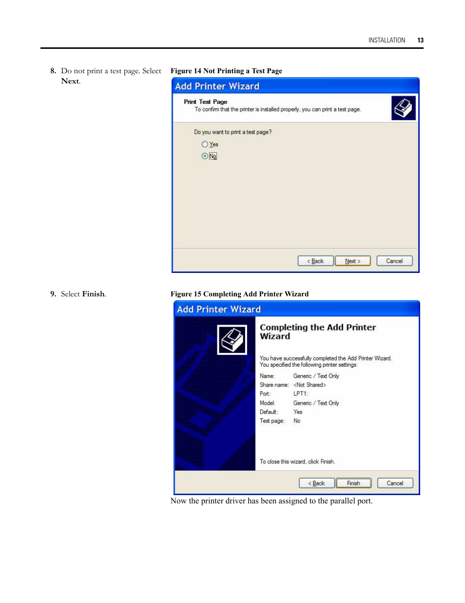 Figure 15 completing add printer wizard | Rockwell Automation Allen-Bradley Plot Software User Manual User Manual | Page 13 / 46