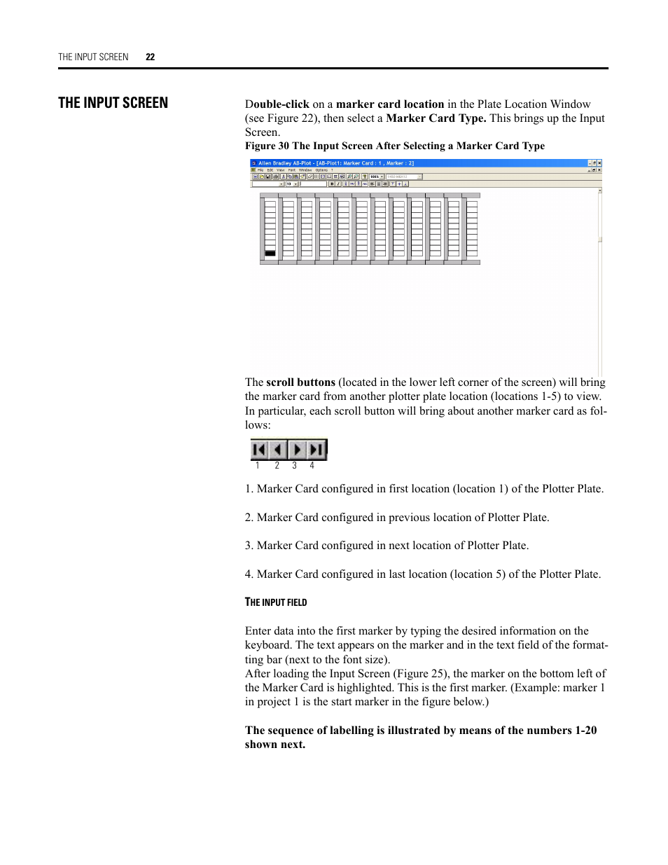 The input screen | Rockwell Automation Allen-Bradley Plot Software User Manual User Manual | Page 22 / 46