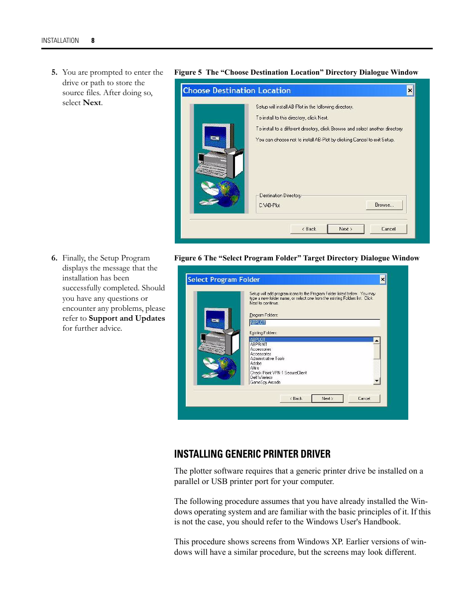 Installing generic printer driver | Rockwell Automation Allen-Bradley Plot Software User Manual User Manual | Page 8 / 46