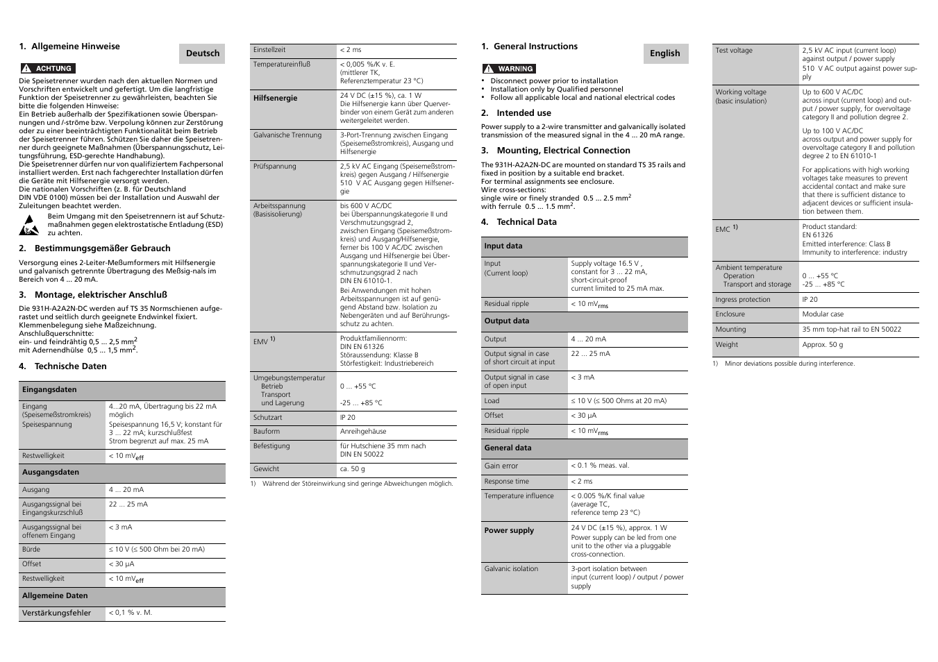 Rockwell Automation 931H-A2A2N-DC Active Isolator User Manual | 2 pages