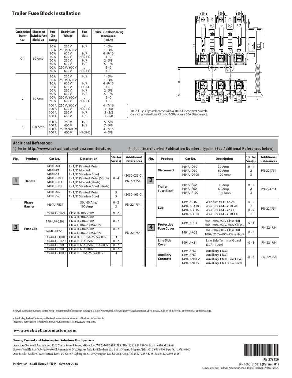 Trailer fuse block installation | Rockwell Automation 1494U- Disconnect Sw and Acc for Bul 502,502L,506,506X,512,512M,522E,522F User Manual | Page 2 / 2