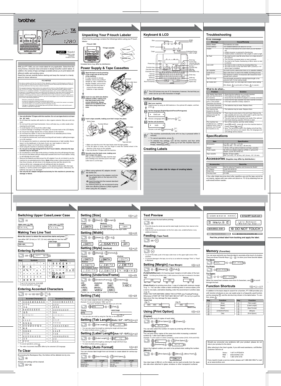 Brother LN9963001 User Manual | 2 pages