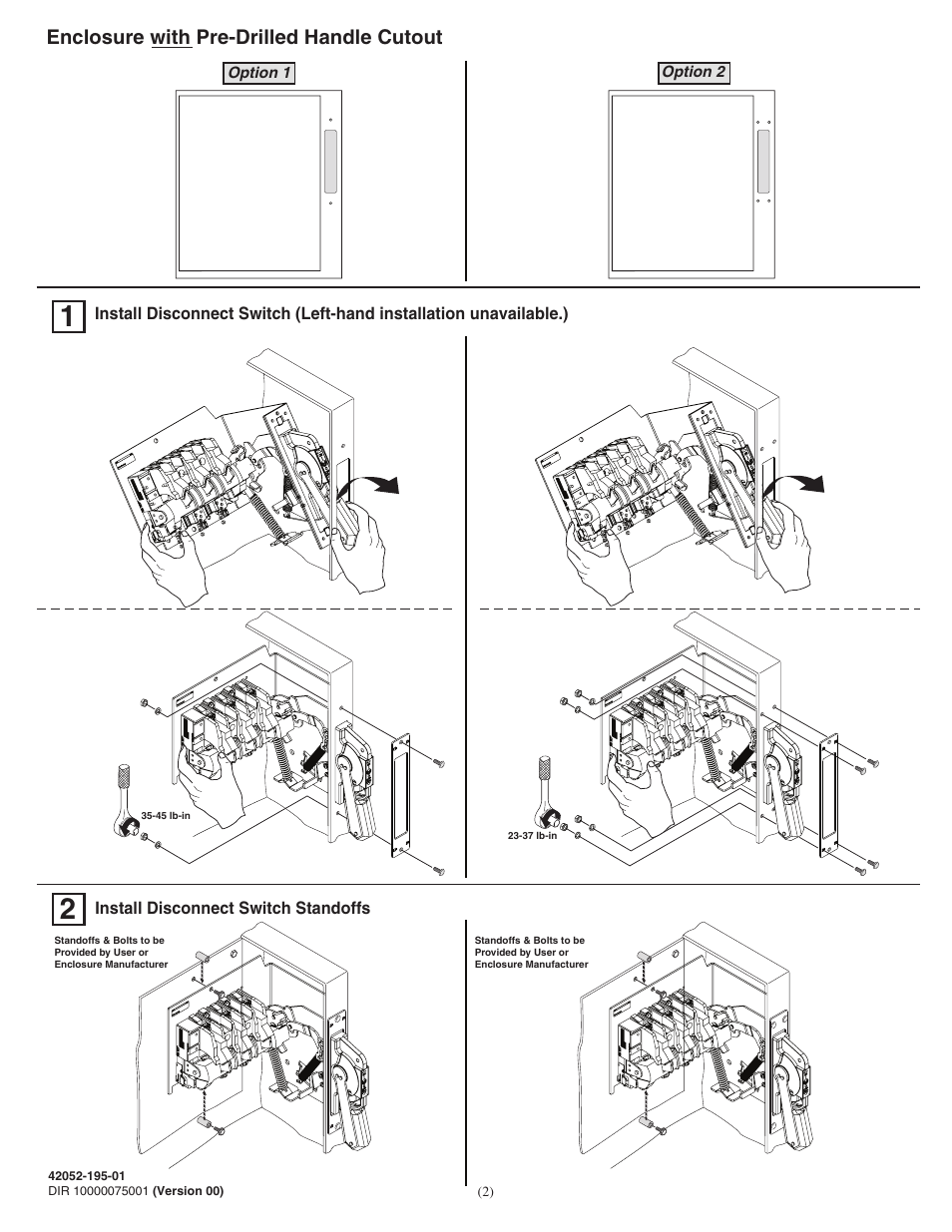 Enclosure with pre-drilled handle cutout | Rockwell Automation 1494F-N30_N60_N100_N200 (Series B) Fixed Depth Disconnect Switch (30A / 60A / 100A / 200A) User Manual | Page 2 / 20