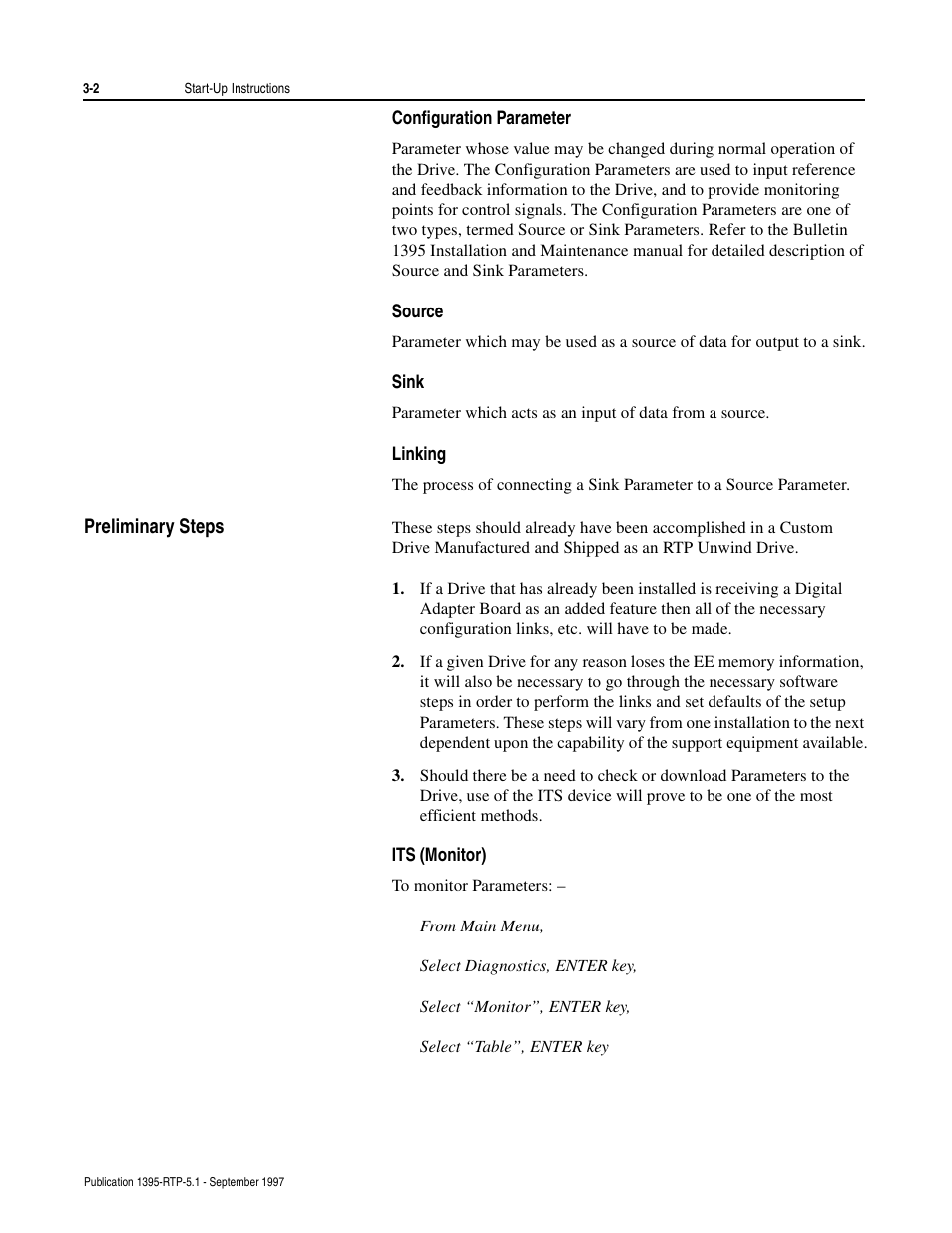 Configuration parameter, Source, Sink | Linking, Preliminary steps, Its (monitor) | Rockwell Automation 1395 Reel Tension Paster Adapter User Manual | Page 22 / 49