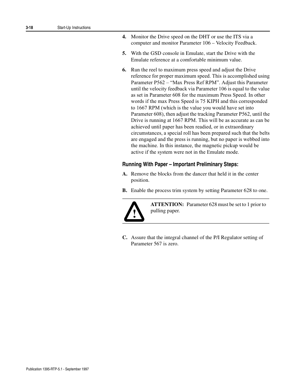 Running with paper – important preliminary steps | Rockwell Automation 1395 Reel Tension Paster Adapter User Manual | Page 38 / 49