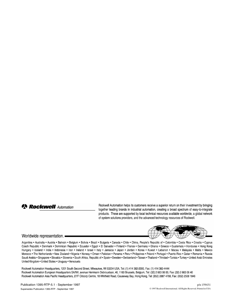 Back cover | Rockwell Automation 1395 Reel Tension Paster Adapter User Manual | Page 49 / 49