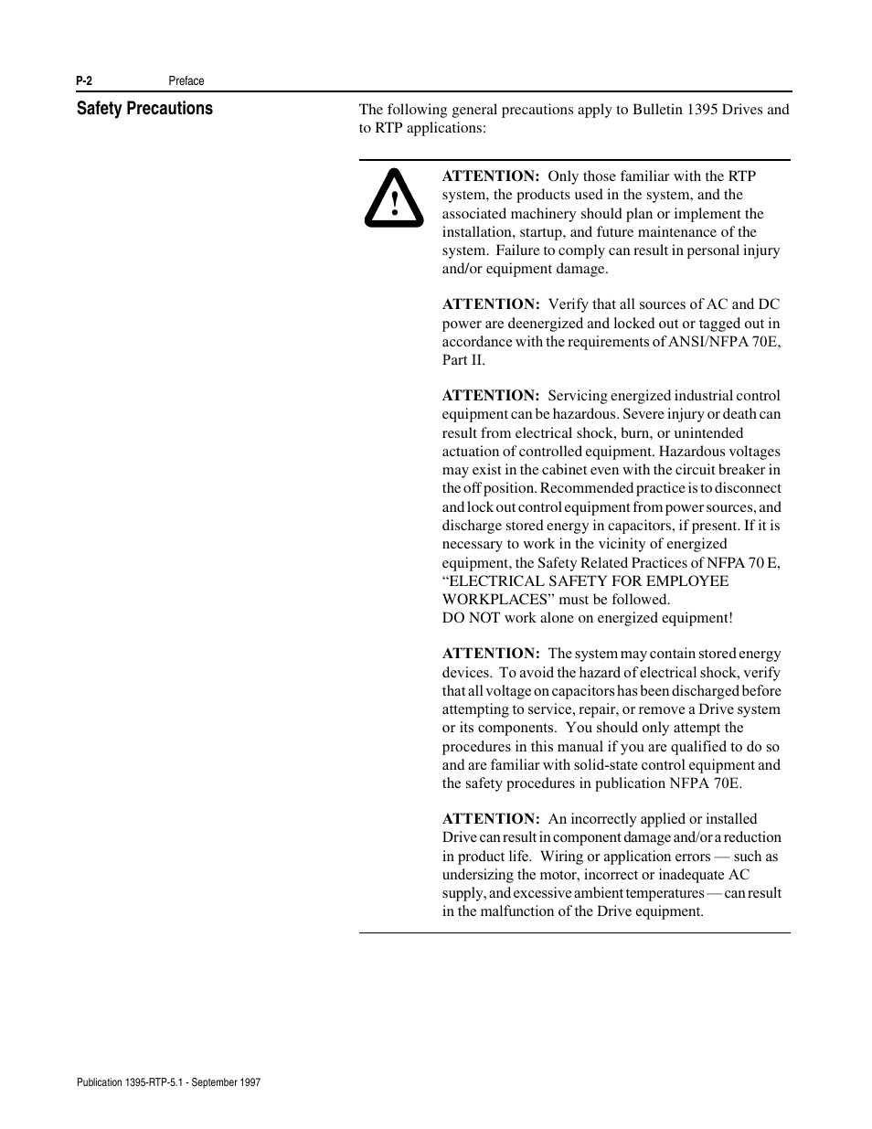 Safety precautions | Rockwell Automation 1395 Reel Tension Paster Adapter User Manual | Page 6 / 49