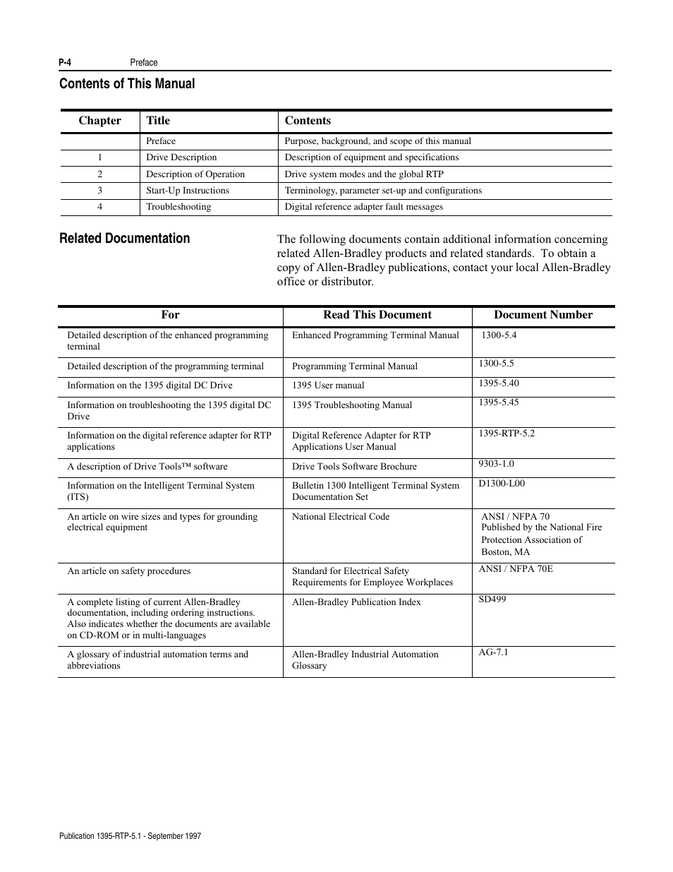 Contents of this manual, Related documentation, Contents of this manual related documentation | Rockwell Automation 1395 Reel Tension Paster Adapter User Manual | Page 8 / 49