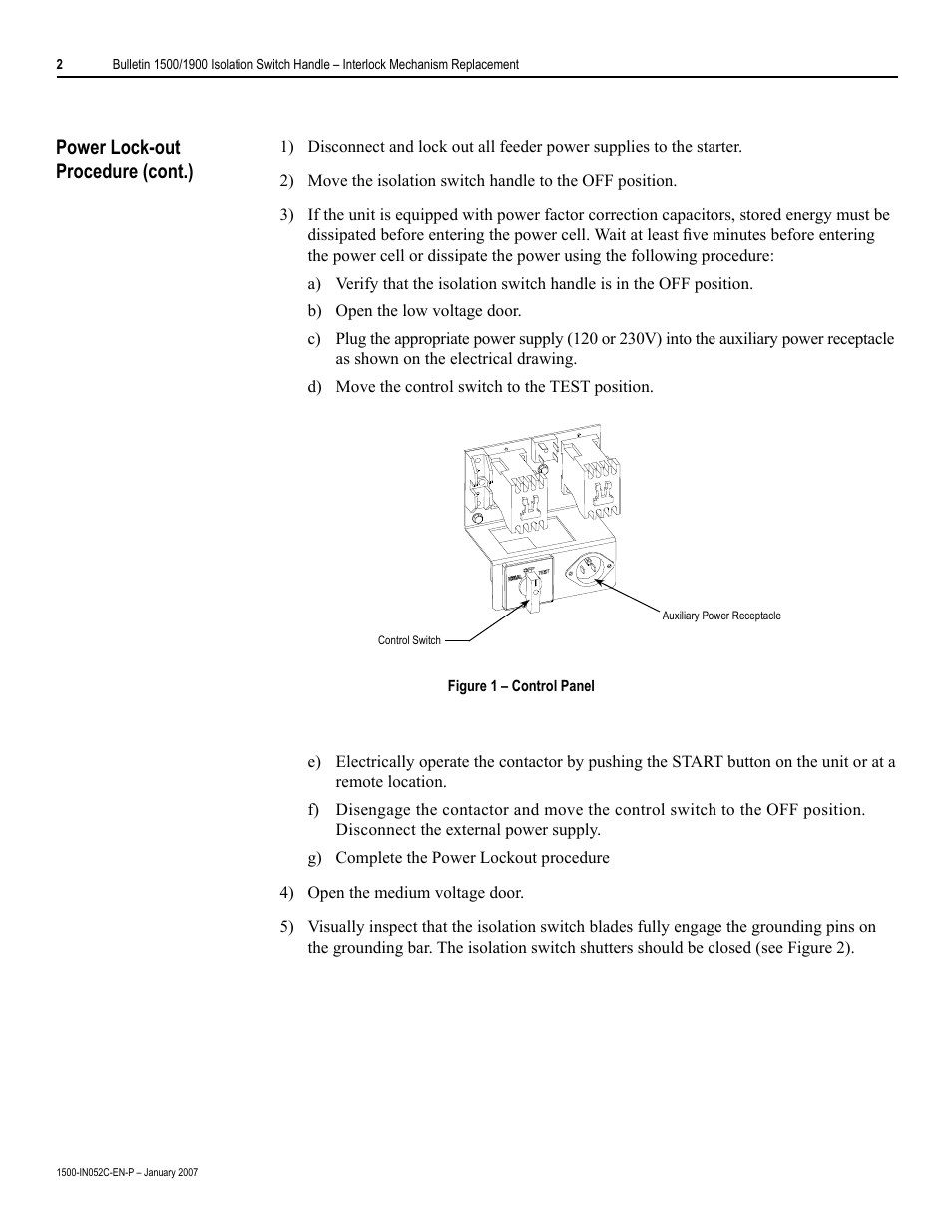 Rockwell Automation 1500 Isolation Switch Handle Interlock Mechanism Engagement Replacement User Manual | Page 2 / 20