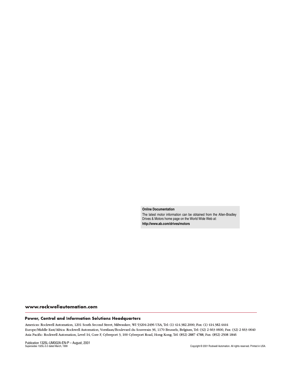 Rockwell Automation 1325L DC Motors, Frames C210ATZ - C440ATZ User Manual | Page 28 / 28