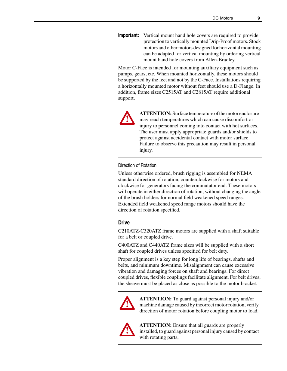 Drive | Rockwell Automation 1325L DC Motors, Frames C210ATZ - C440ATZ User Manual | Page 9 / 28