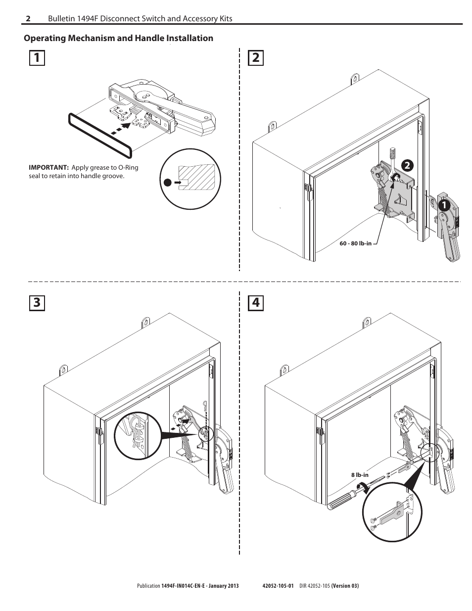 Rockwell Automation 1494F- 400A Disconnect Switch and Accessory Kits User Manual | Page 2 / 6
