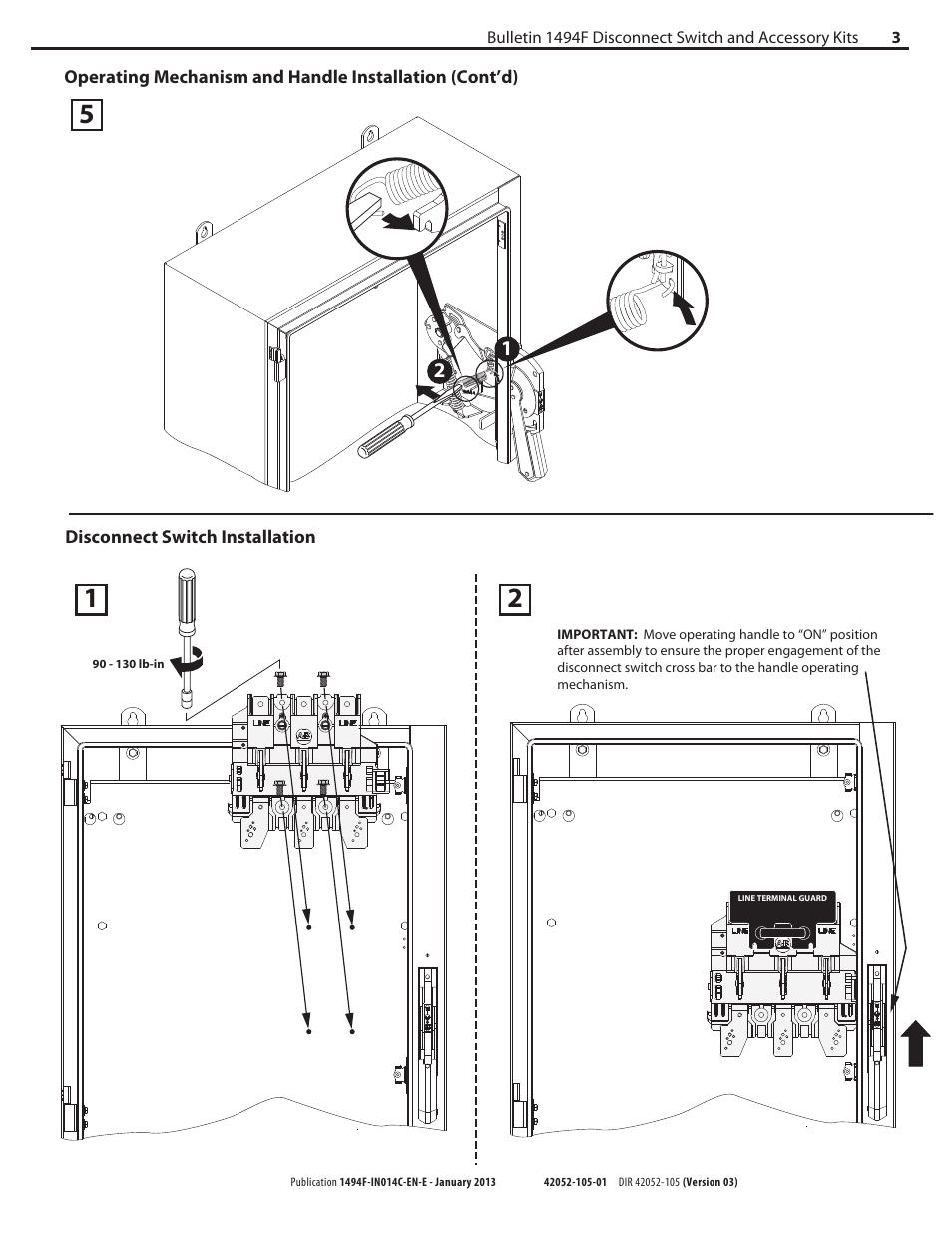 Rockwell Automation 1494F- 400A Disconnect Switch and Accessory Kits User Manual | Page 3 / 6