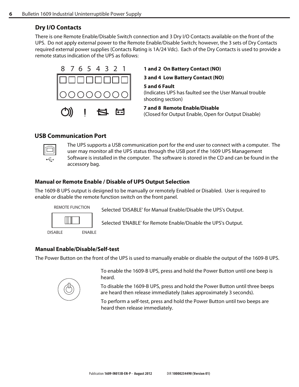 Rockwell Automation 1609 Industrial Uninterruptible Power Supply - Series B User Manual | Page 6 / 8