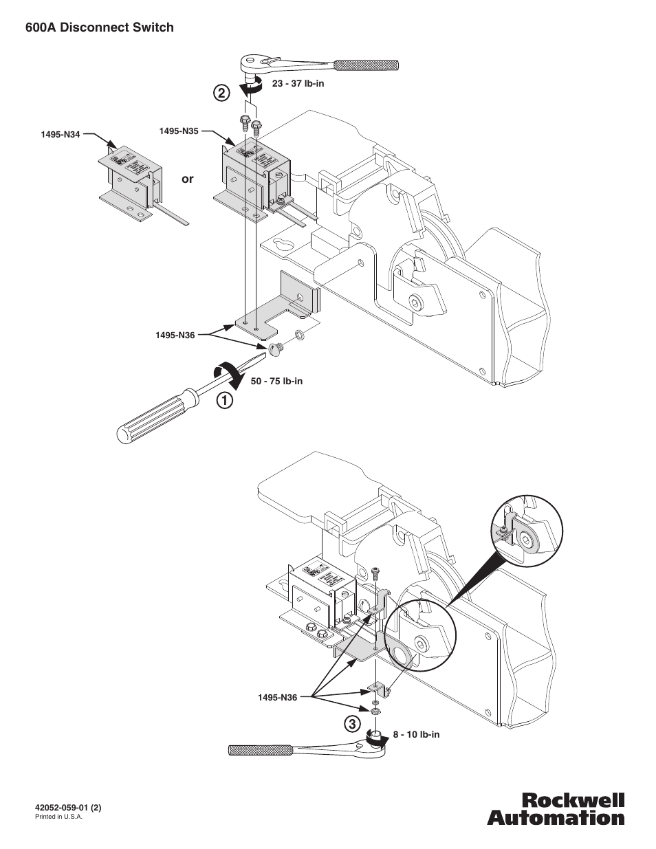 Rockwell Automation 1495-N34 - N36 Electrical Interlock Kit User Manual | Page 2 / 2
