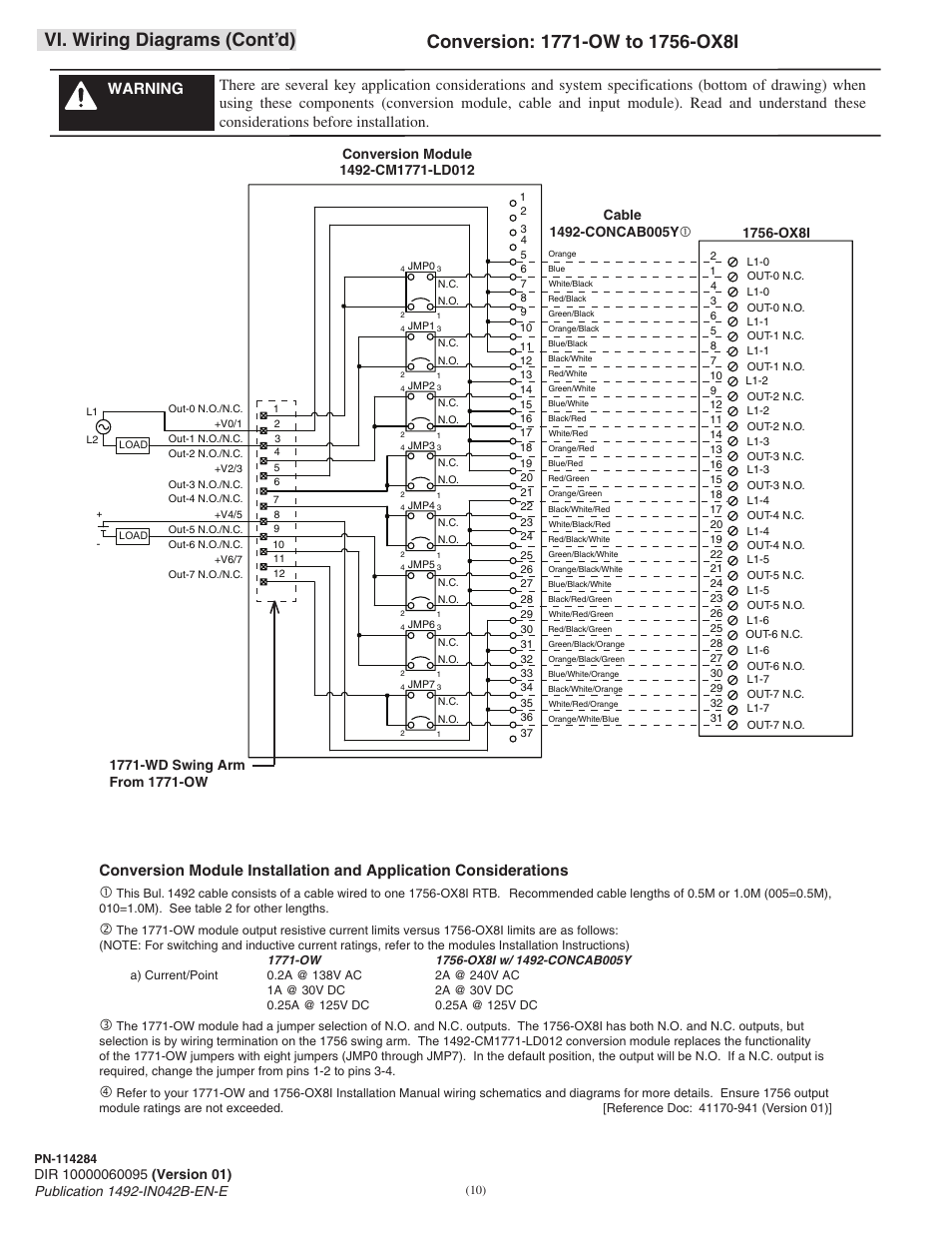 Vi. wiring diagrams (cont’d) | Rockwell Automation 1492-CM1771-LD0012 Field Wire Conversion Module User Manual | Page 10 / 16