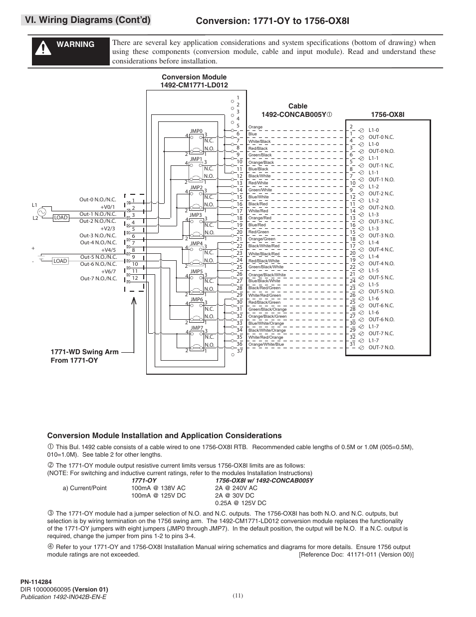 Vi. wiring diagrams (cont’d) | Rockwell Automation 1492-CM1771-LD0012 Field Wire Conversion Module User Manual | Page 11 / 16