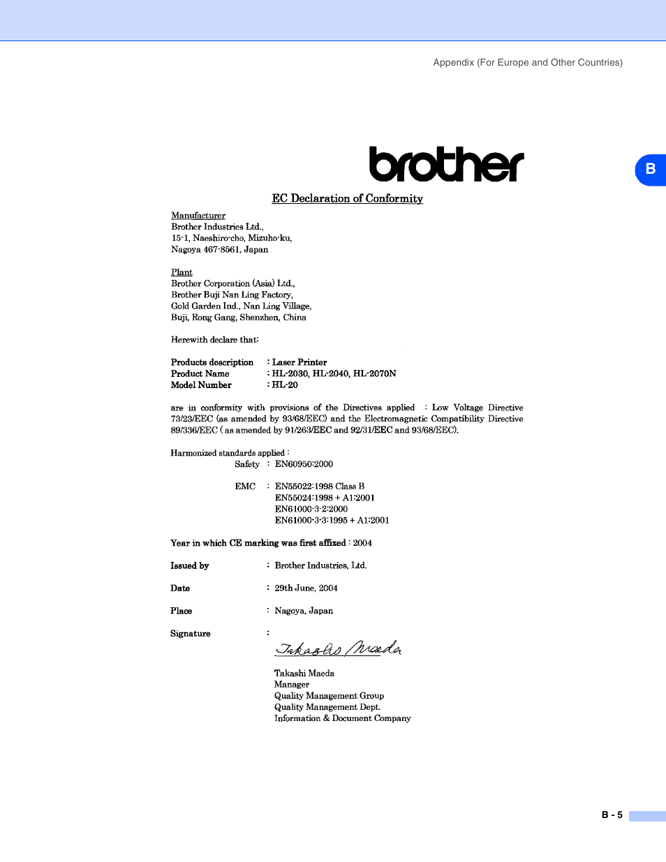 Brother HL-2030 User Manual | Page 102 / 110