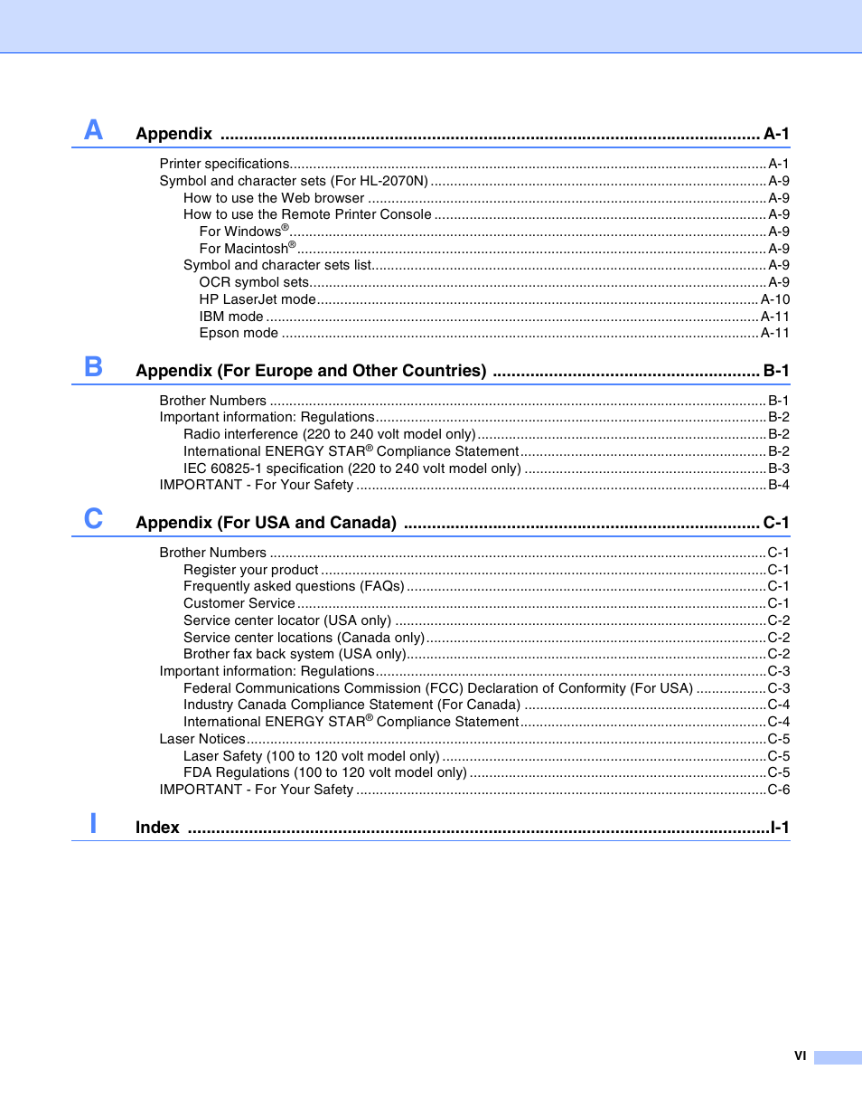 Brother HL-2030 User Manual | Page 7 / 110
