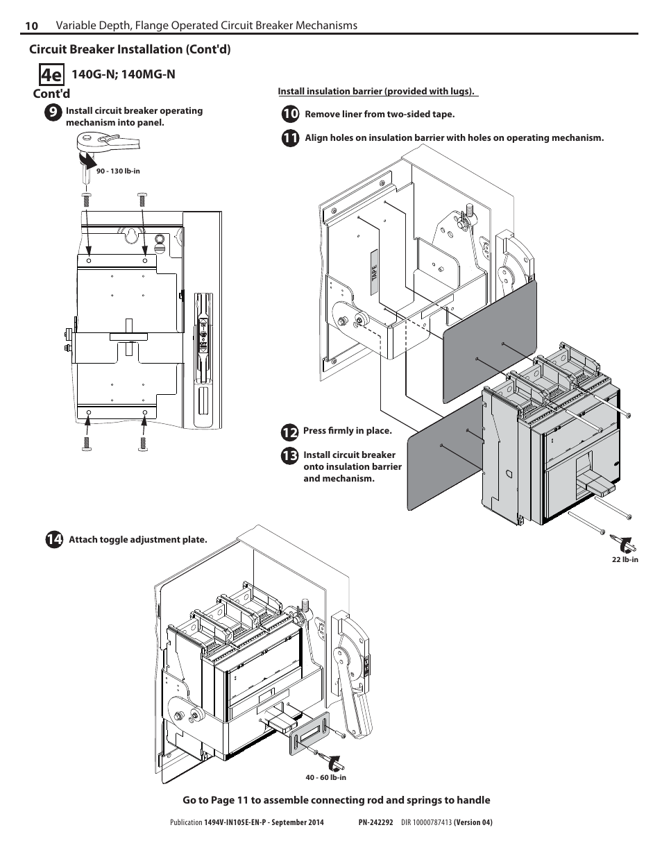 Rockwell Automation 1494V-M70_M7_M72 Variable Depth, Flange Operated Circuit Breaker Operating Mechani User Manual | Page 10 / 16