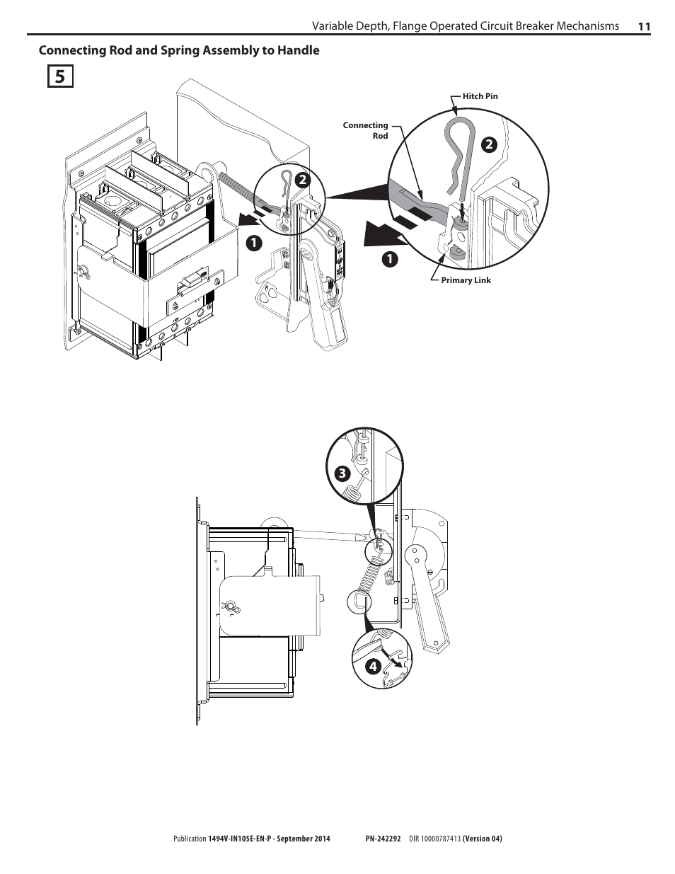 Rockwell Automation 1494V-M70_M7_M72 Variable Depth, Flange Operated Circuit Breaker Operating Mechani User Manual | Page 11 / 16