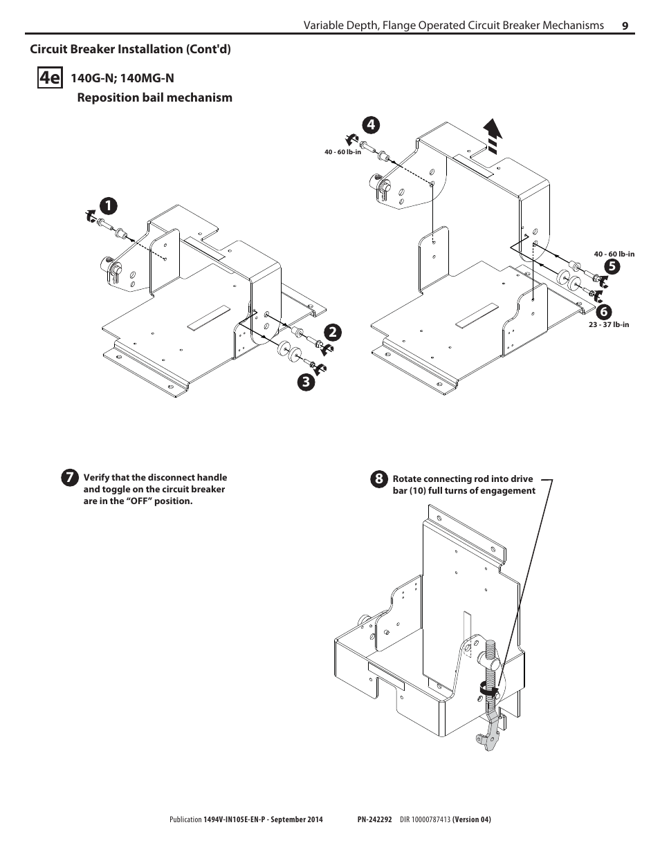 Rockwell Automation 1494V-M70_M7_M72 Variable Depth, Flange Operated Circuit Breaker Operating Mechani User Manual | Page 9 / 16