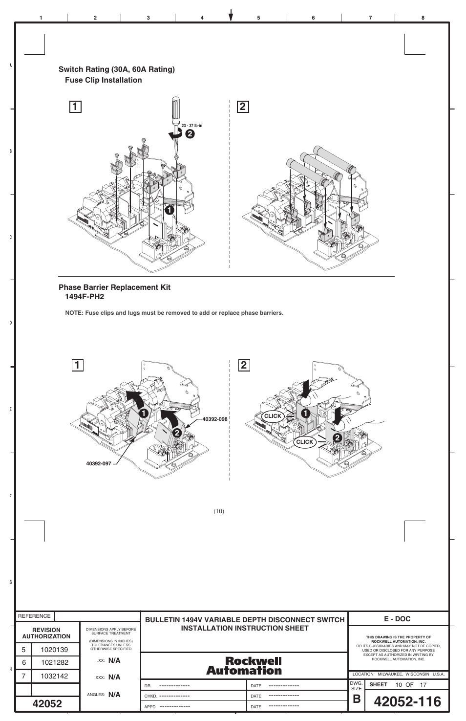 Rockwell Automation 1494V-DS30 - DSX200 Disconnect Switch and Accessories User Manual | Page 10 / 32