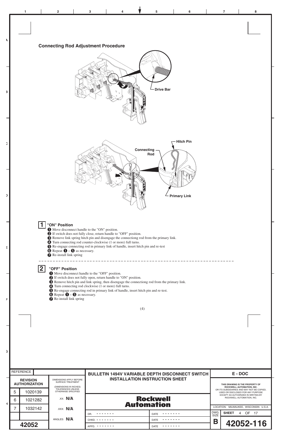 Rockwell Automation 1494V-DS30 - DSX200 Disconnect Switch and Accessories User Manual | Page 20 / 32
