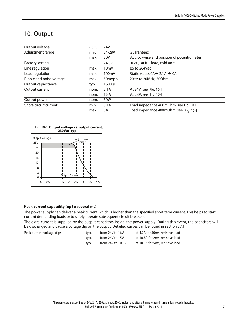 Output | Rockwell Automation 1606-XLP50E Power Supply Reference Manual User Manual | Page 7 / 22