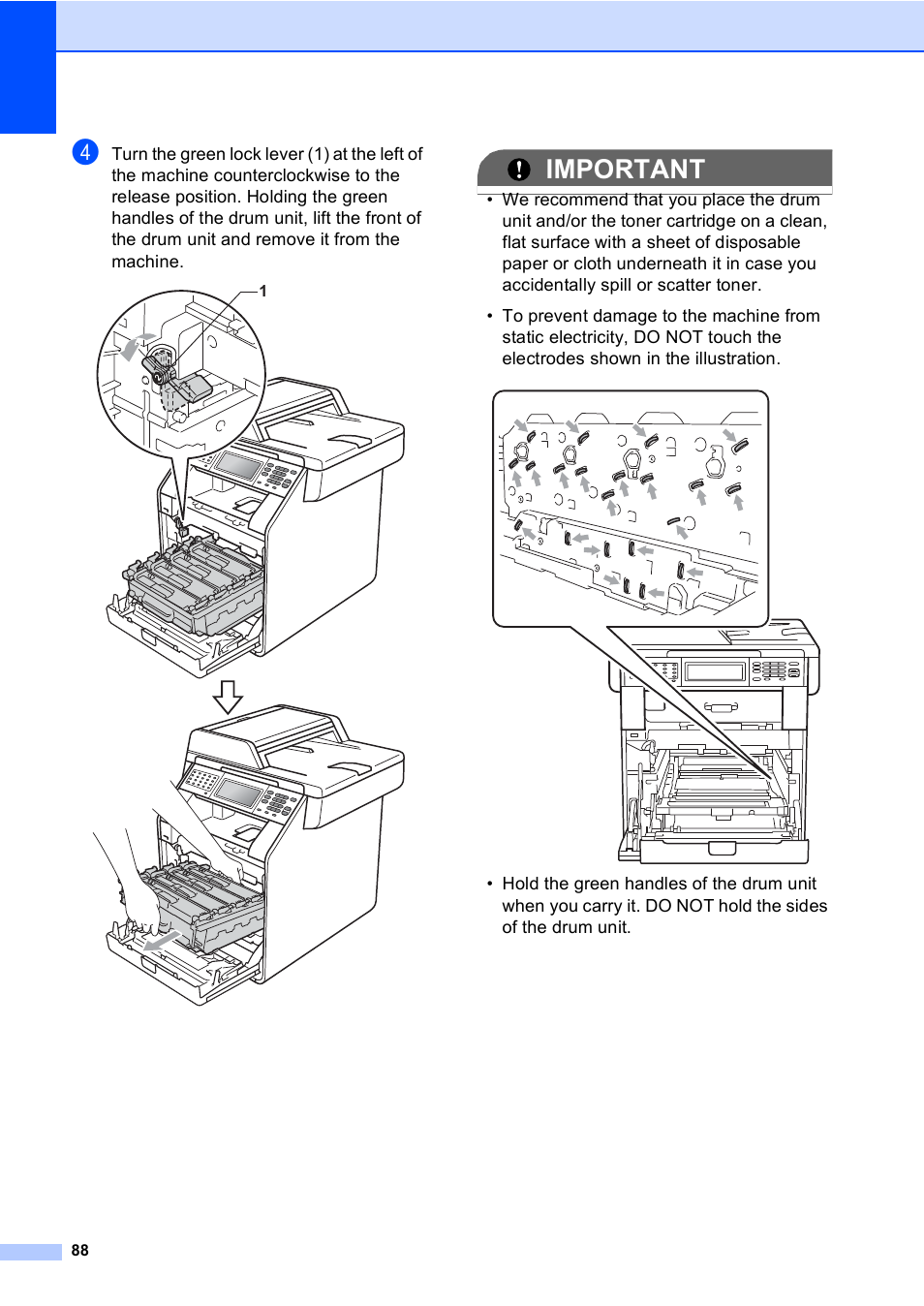 Important | Brother Copier/Printer MFC-9970CDW User Manual | Page 104 / 214