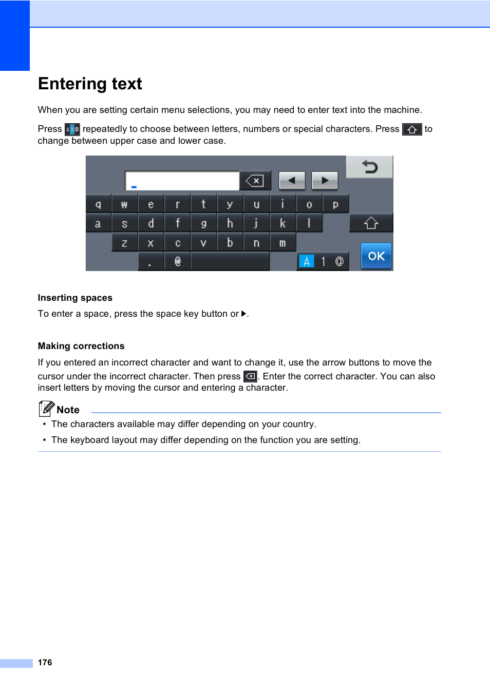 Entering text | Brother Copier/Printer MFC-9970CDW User Manual | Page 192 / 214