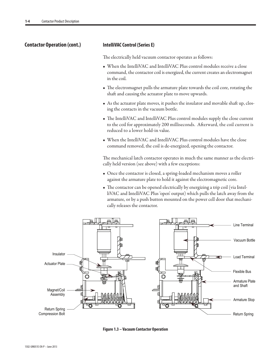 Contactor operation (cont.) | Rockwell Automation 1502 Medium Voltage Contactor, 800A (Series D and E) User Manual | Page 8 / 58