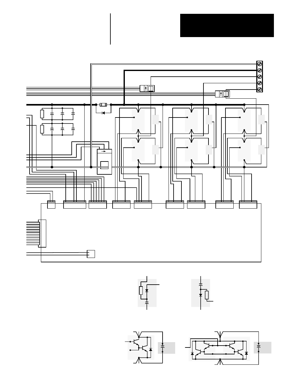 Overview chapter 3, Snubber diagrams, Output transistor diagrams | Base driver/power supply board | Rockwell Automation 1336VT 5-300 AMP (2.2-160KW) User Manual | Page 23 / 118