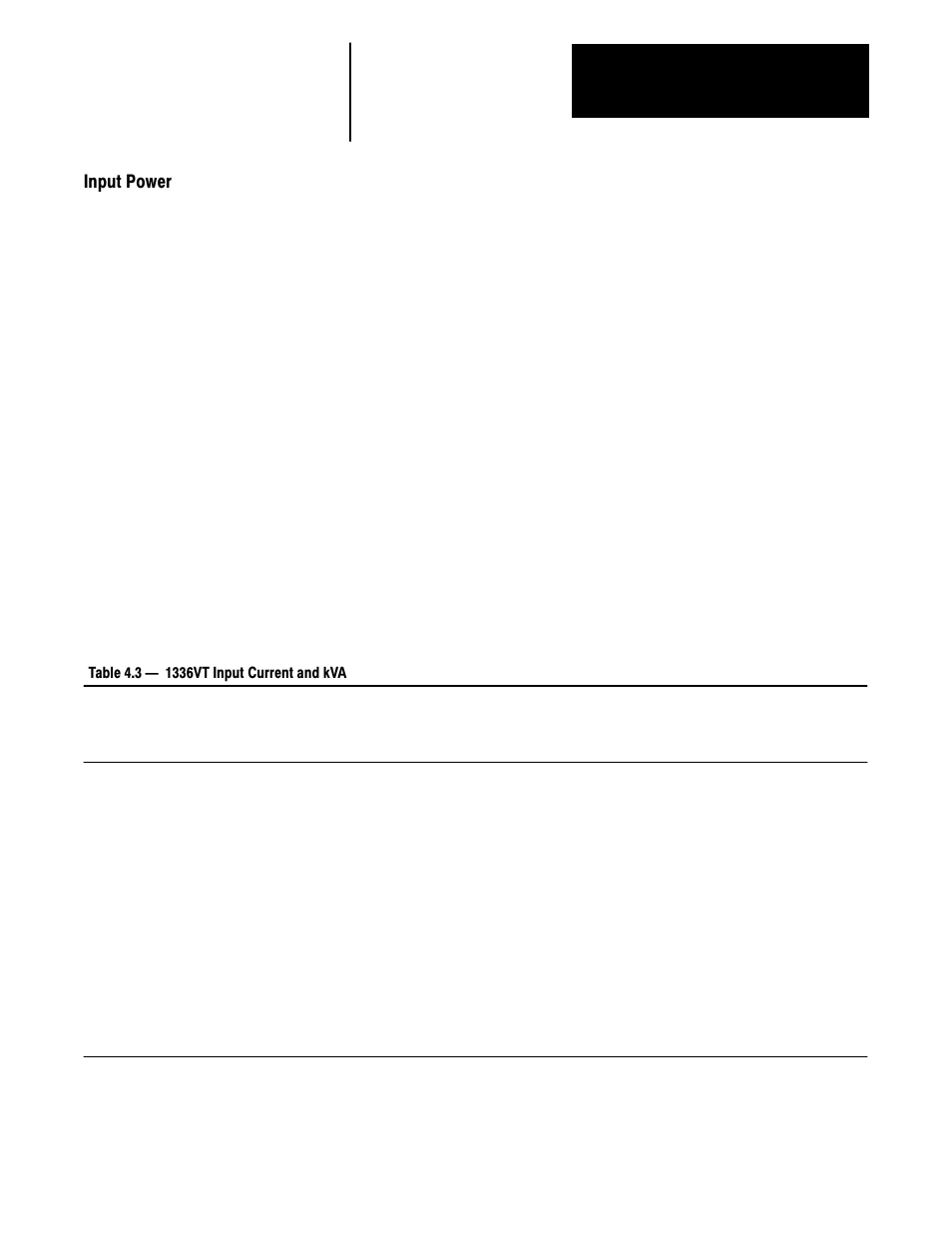 Input power | Rockwell Automation 1336VT 5-300 AMP (2.2-160KW) User Manual | Page 30 / 118