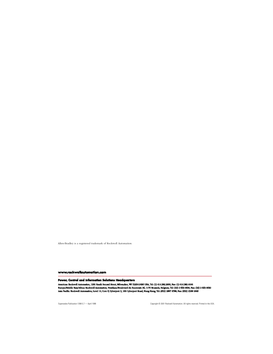 Back cover | Rockwell Automation H-Series Servo Motor  User Manual | Page 20 / 20