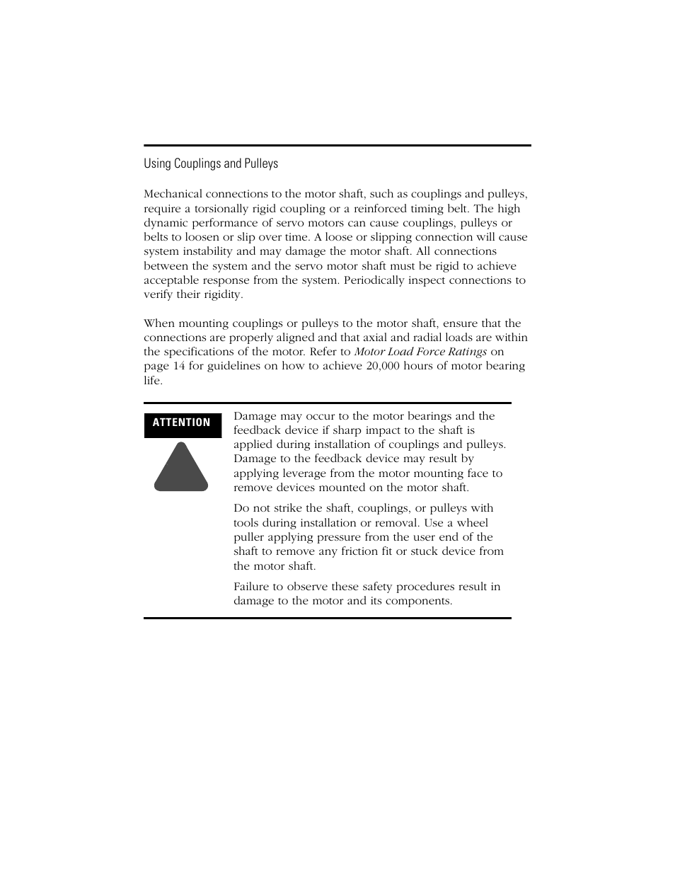 Using couplings and pulleys | Rockwell Automation H-Series Servo Motor  User Manual | Page 4 / 20
