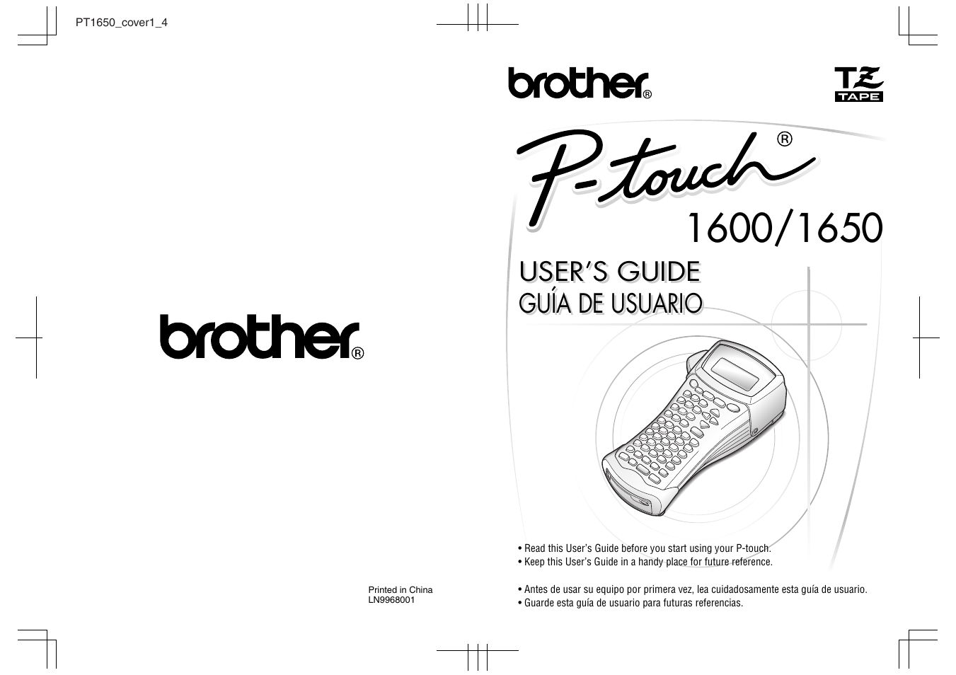 User’s guide guía de usuario | Brother 1600/1650 User Manual | Page 152 / 152