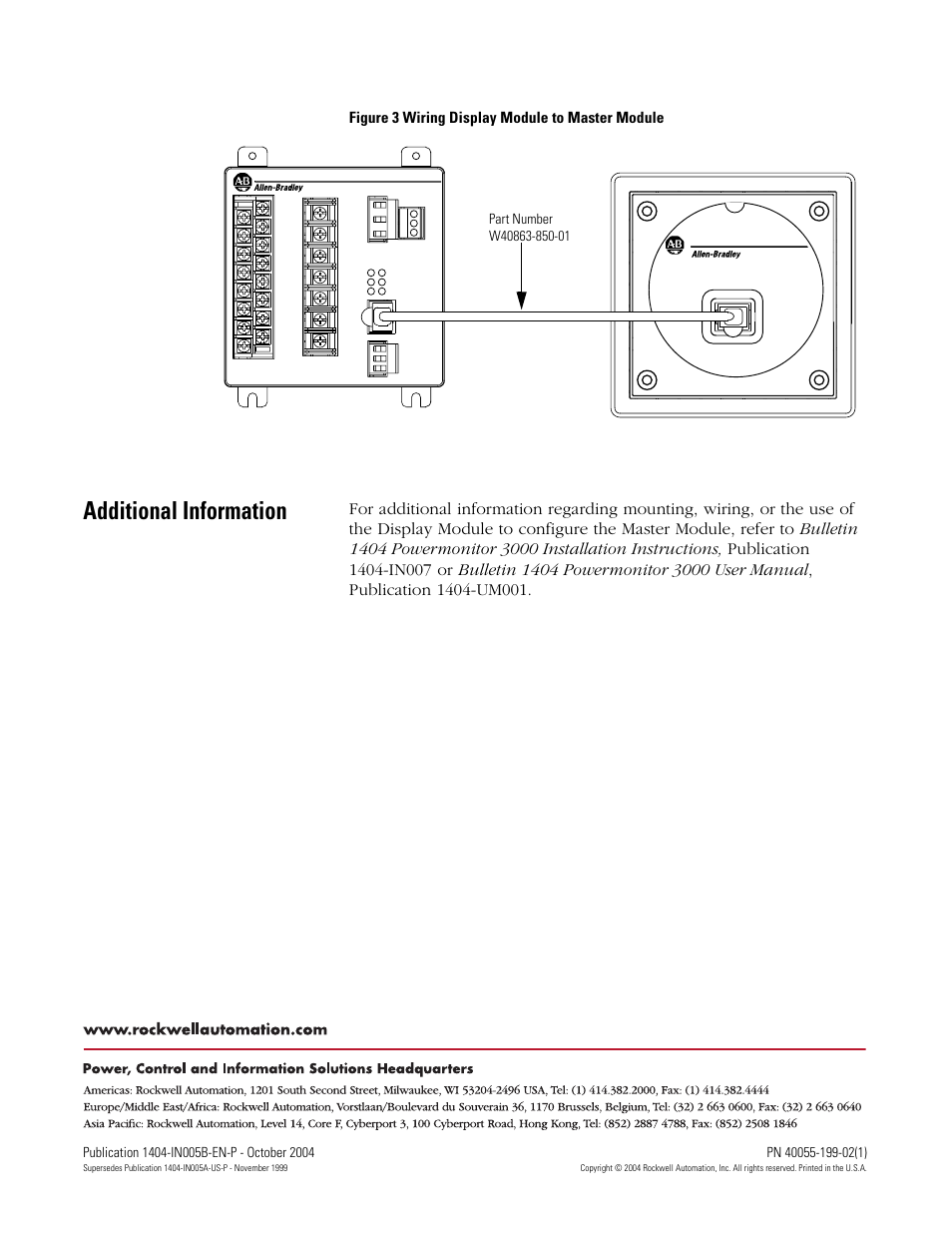 Additional information, Back cover | Rockwell Automation 1404-DM PowerMonitor 3000 Display Module User Manual | Page 4 / 4