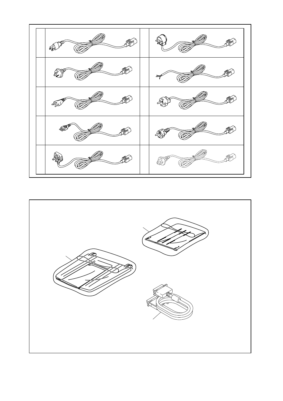 Drawing, Uh1051001, 1 ac cord, ul/csa | Uk4503001, 1 ac cord assy, saa, Uk4502001, 1 ac cord assy, sev, Uk4099001, 1 ac cord, chli, Uh1054001 | Brother HL-P2500 User Manual | Page 24 / 27