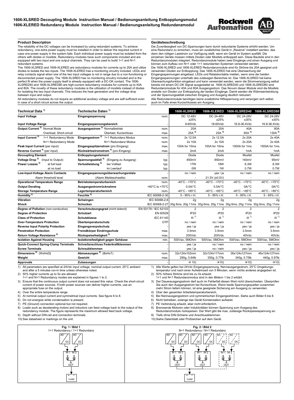 Rockwell Automation 1606-XLSRED80 DC Power Supply Redundancy Module User Manual | Page 3 / 6