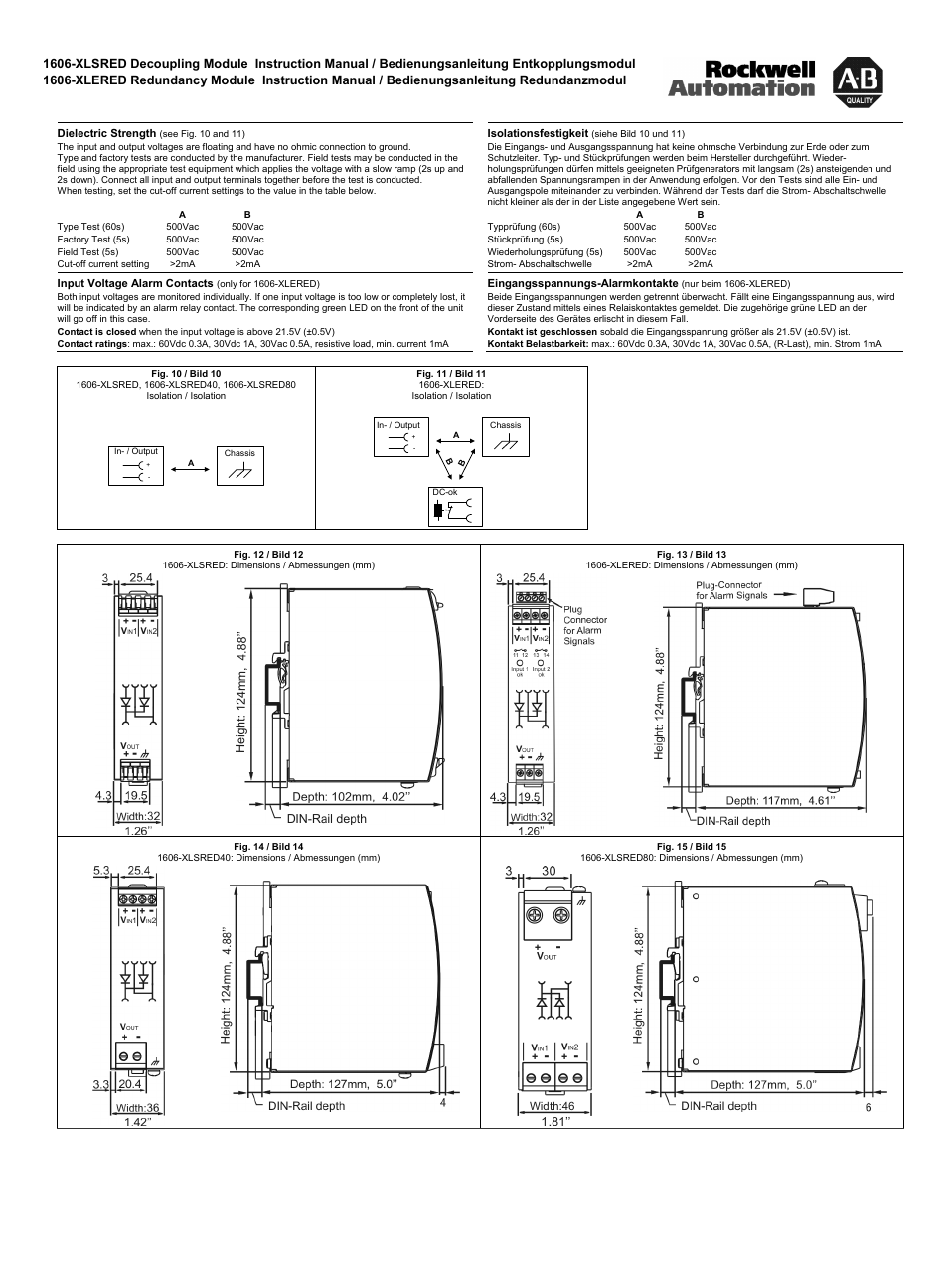 Rockwell Automation 1606-XLSRED80 DC Power Supply Redundancy Module User Manual | Page 5 / 6