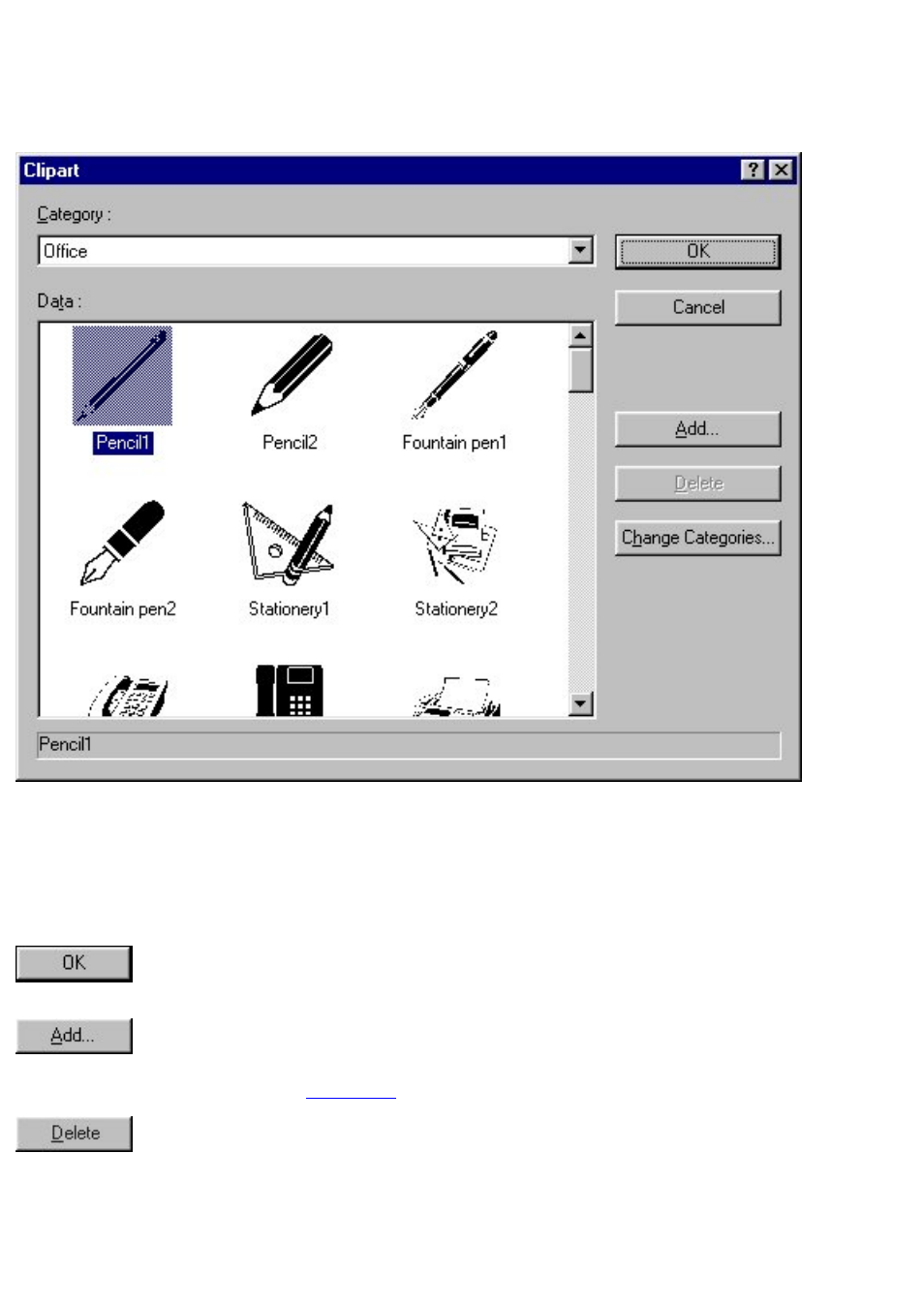 Inputting clip art, Click here, Clip art (only for a layout document) | Brother P-TOUCH 3.1 User Manual | Page 121 / 203