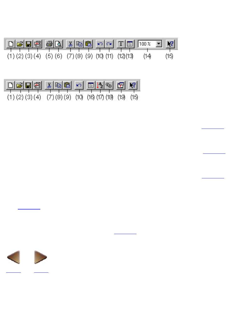 Standard toolbar, 2) standard toolbar, Next | Brother P-TOUCH 3.1 User Manual | Page 49 / 203
