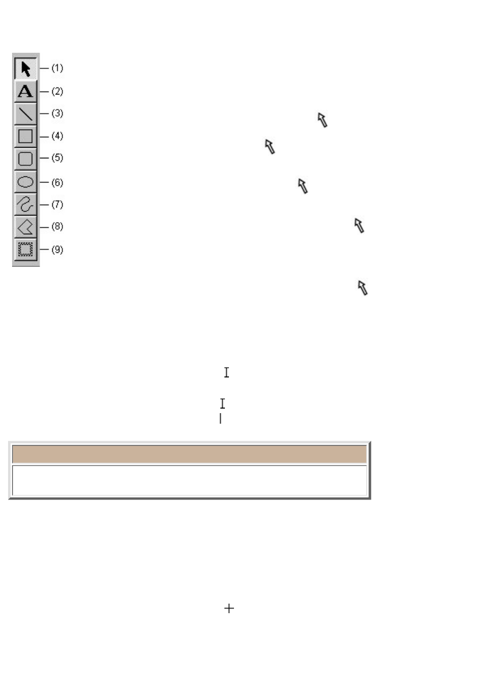 Draw toolbar, 5) draw toolbar, Frames | Click here, Next | Brother P-TOUCH 3.1 User Manual | Page 56 / 203