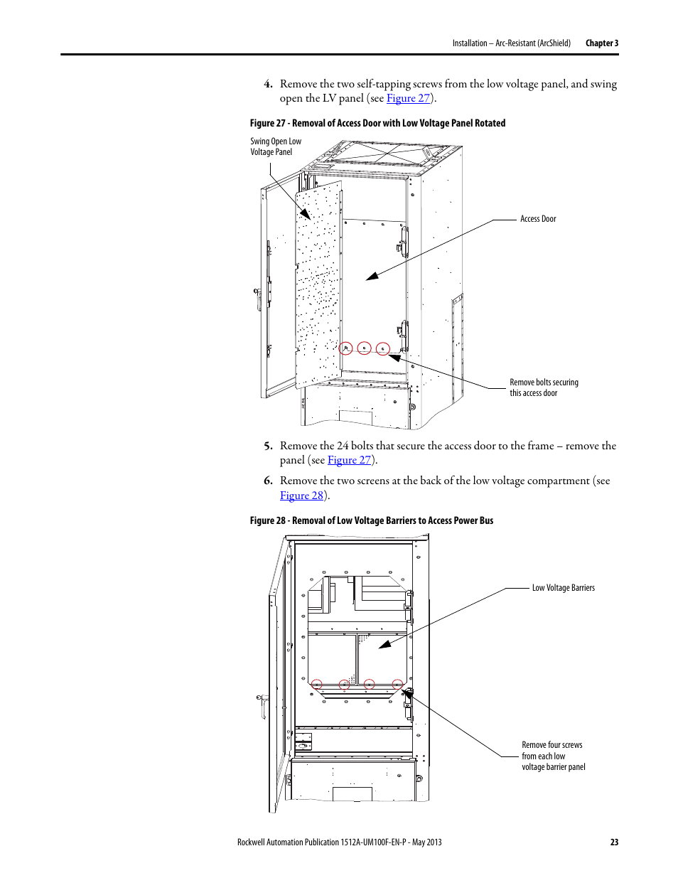 Rockwell Automation 1512A MV Controllers, 400A One-High Cabinet, Standard and Arc-Resistant Enclosure User Manual | Page 31 / 96