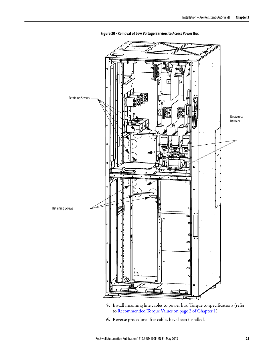 Figure 30 | Rockwell Automation 1512A MV Controllers, 400A One-High Cabinet, Standard and Arc-Resistant Enclosure User Manual | Page 33 / 96