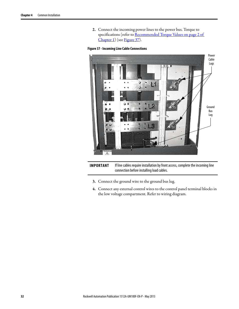 Rockwell Automation 1512A MV Controllers, 400A One-High Cabinet, Standard and Arc-Resistant Enclosure User Manual | Page 40 / 96