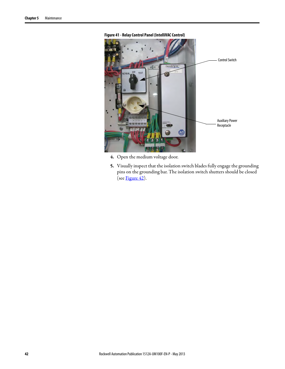 Rockwell Automation 1512A MV Controllers, 400A One-High Cabinet, Standard and Arc-Resistant Enclosure User Manual | Page 50 / 96