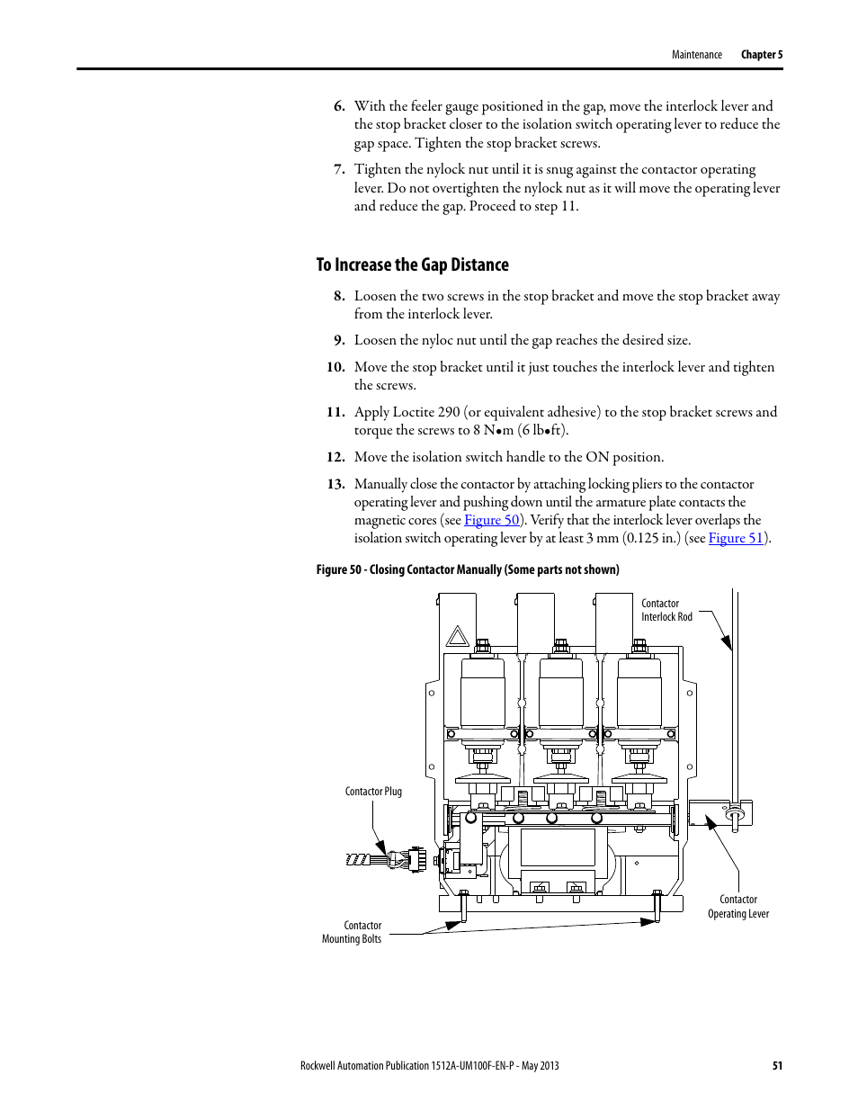 To increase the gap distance | Rockwell Automation 1512A MV Controllers, 400A One-High Cabinet, Standard and Arc-Resistant Enclosure User Manual | Page 59 / 96